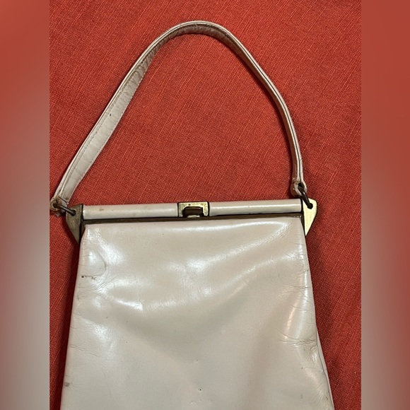 Waldman Vintage Ivory leather Metal frame evening Hand Bag - Picture 9 of 13